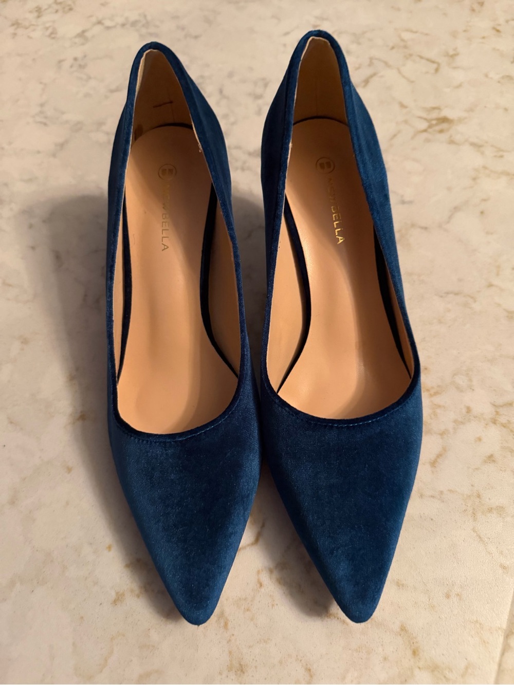 Newbella Blue Suede Pointed-Toe Women's Pumps